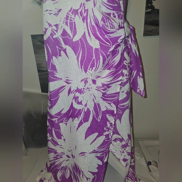 Purple Hawaiian Style Dress Large - Picture 12 of 14
